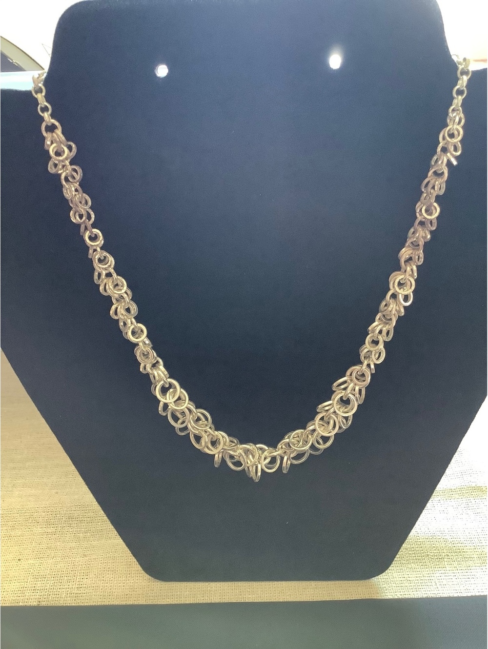 Avon Multi Circle Frontal Necklace Silvertone Statement Necklace w/ Original Box